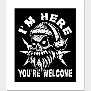 Skull Santa Claus Appreciative Gratitude Posters and Art